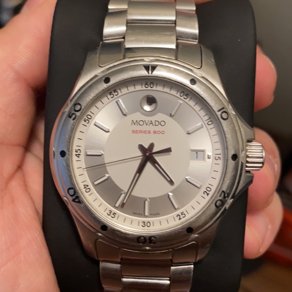 Rare Movado 800 Series Silver Dial Stainless Steel **Open to Offers** - Picture 6 of 12